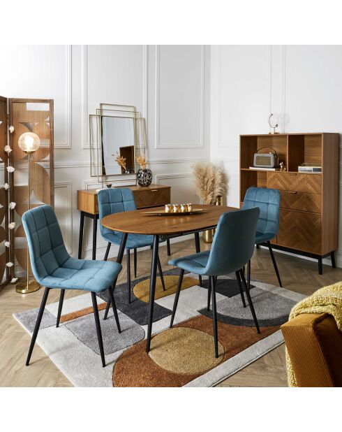 Set di 4 sedie Mateo blu anatra - 45x88x52 cm