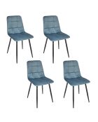 Set di 4 sedie Mateo blu anatra - 45x88x52 cm