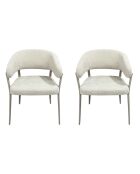 Set von 2 beigen Emilia Sesseln - 55x78x55 cm
