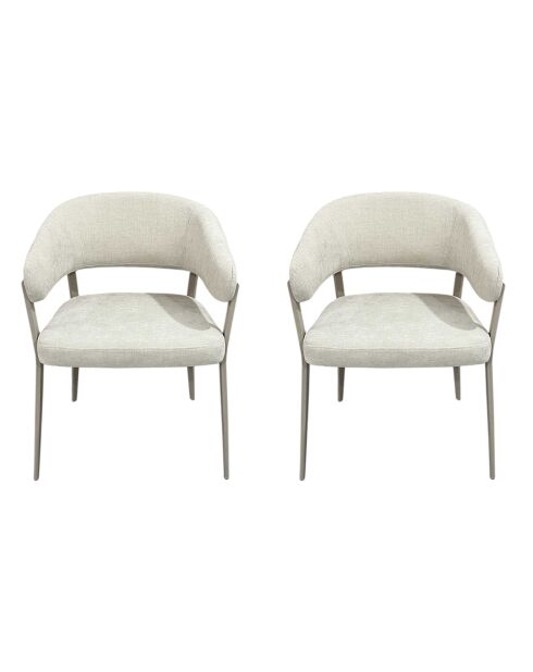 Set von 2 beigen Emilia Sesseln - 55x78x55 cm