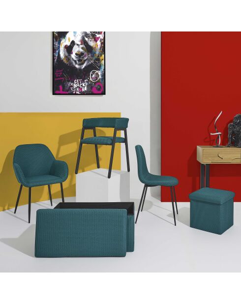 Set von 2 blauen Atome-Sesseln - 59x85x55,7 cm