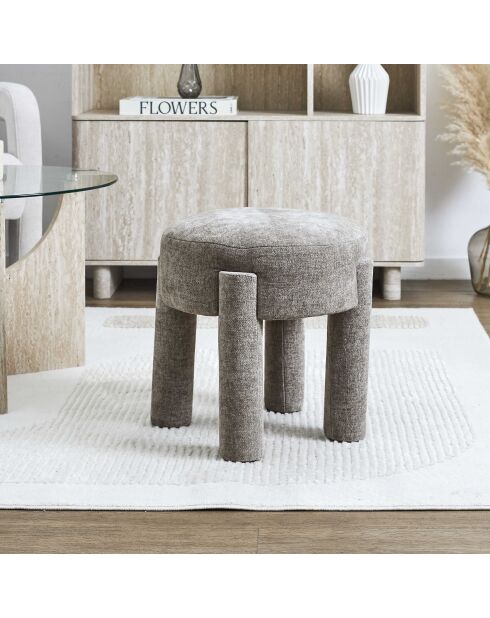 Tabouret Emilia taupe - 40x39,5x40 cm