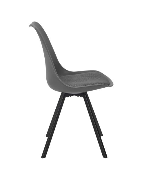 Set von 4 Stühlen mit grauem Atom-Kissen - 52x82x47 cm