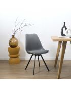 Set di 4 sedie con cuscino Atom grigio - 52x82x47 cm