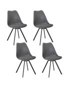 Set di 4 sedie con cuscino Atom grigio - 52x82x47 cm