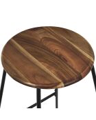 Tabouret de bar Acacia marron et noir - 42x70x42 cm