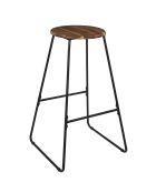 Tabouret de bar Acacia marron et noir - 42x70x42 cm