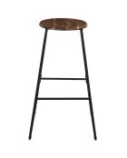 Tabouret de bar Acacia marron et noir - 42x70x42 cm