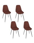 Set di 4 sedie Scott in terracotta a costine - 54x85x45 cm