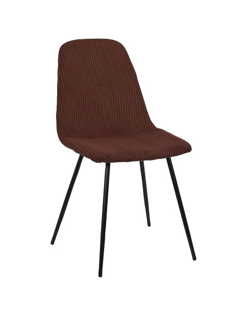 Set aus 4 gerippten Sesseln Scott, Terrakotta, 54 x 85 x 45 cm