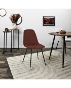 Set di 4 sedie Scott in terracotta a costine - 54x85x45 cm
