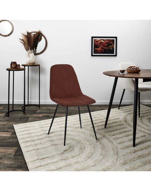 Set aus 4 gerippten Sesseln Scott, Terrakotta, 54 x 85 x 45 cm