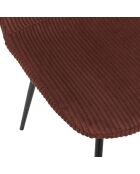 Set di 4 sedie Scott in terracotta a costine - 54x85x45 cm