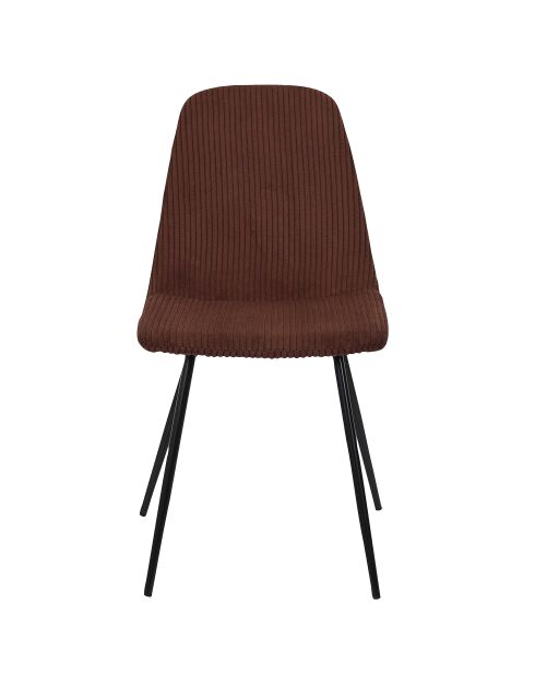 Set aus 4 gerippten Sesseln Scott, Terrakotta, 54 x 85 x 45 cm