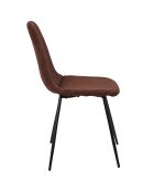 Set di 4 sedie Scott in terracotta a costine - 54x85x45 cm