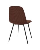 Set di 4 sedie Scott in terracotta a costine - 54x85x45 cm