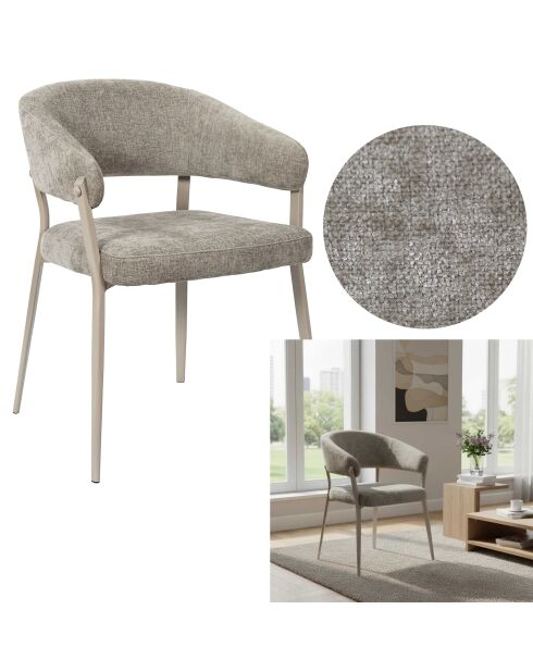 Set aus 2 Sesseln Emilia, 55 x 78 x 55 cm, taupe