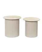 2 weiße und beige Terra Nova Nisttische - 38x38x38 cm