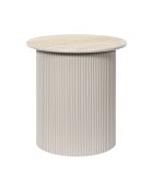 2 weiße und beige Terra Nova Nisttische - 38x38x38 cm