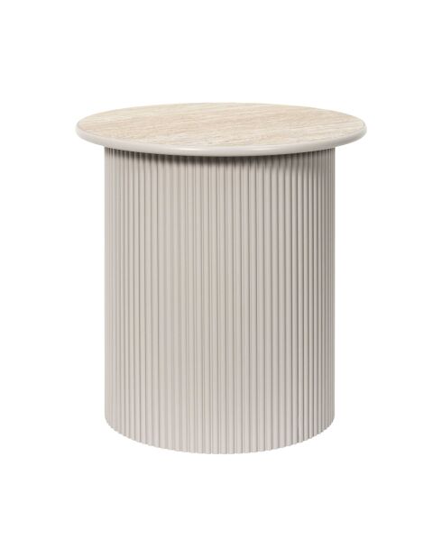 2 weiße und beige Terra Nova Nisttische - 38x38x38 cm