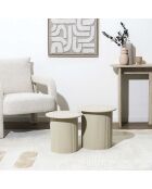 2 weiße und beige Terra Nova Nisttische - 38x38x38 cm