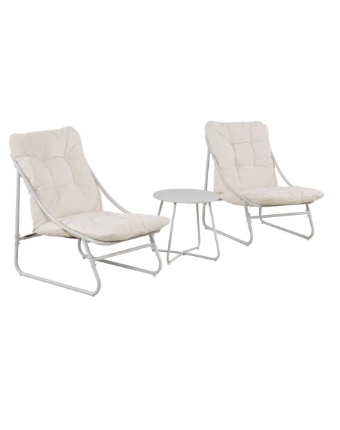 Salon de jardin Texas 3 pièces beige - 58x80x85 cm