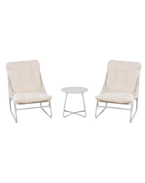 Salon de jardin Texas 3 pièces beige - 58x80x85 cm