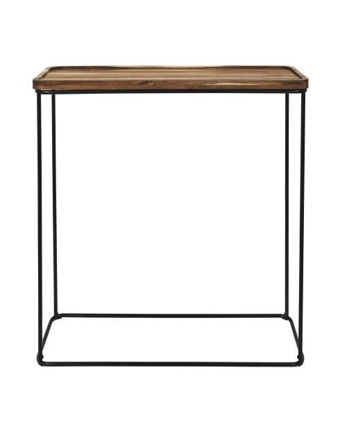 Console Acacia marron et noire - 80x82x30 cm