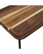 Console Acacia marron et noire - 80x82x30 cm