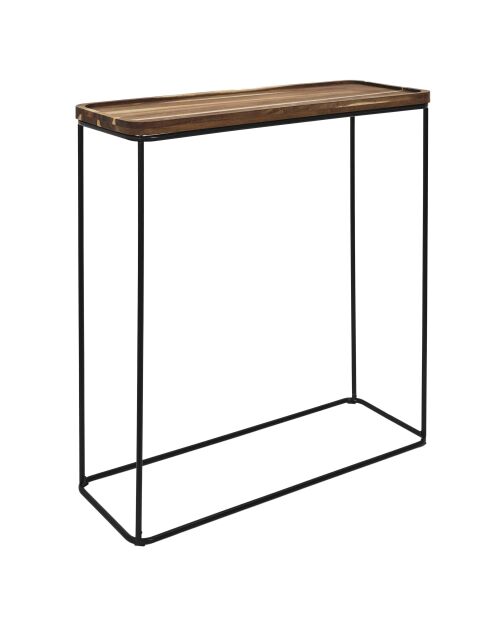 Console Acacia marron et noire - 80x82x30 cm