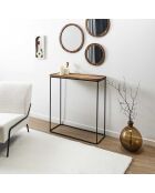 Console Acacia marron et noire - 80x82x30 cm