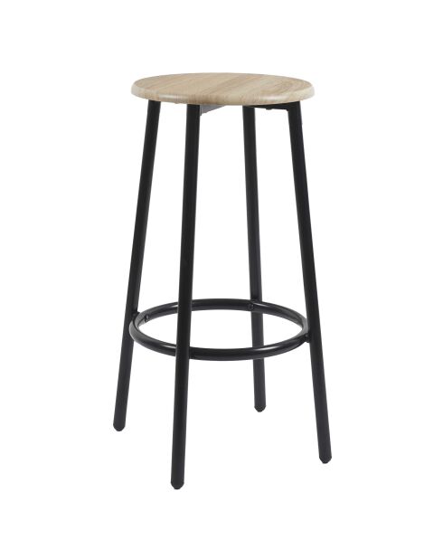 Mesa y 2 taburetes Loka marrón y negro - 60x86x60 cm