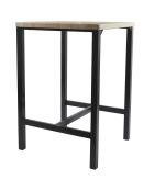 Mesa y 2 taburetes Loka marrón y negro - 60x86x60 cm