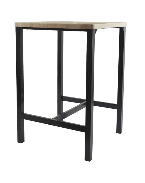 Mesa y 2 taburetes Loka marrón y negro - 60x86x60 cm