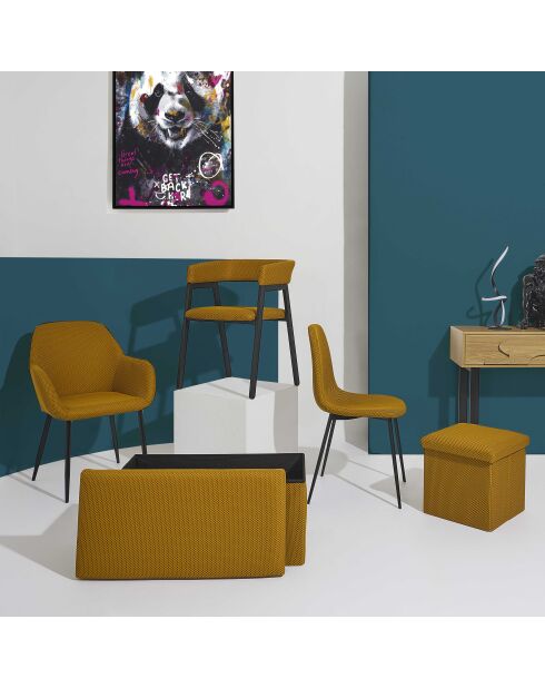 Set von 2 gelben Atome-Sesseln - 59x85x55,7 cm