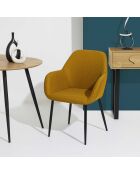 Set von 2 gelben Atome-Sesseln - 59x85x55,7 cm