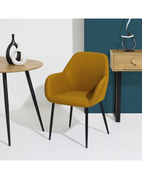 Set von 2 gelben Atome-Sesseln - 59x85x55,7 cm