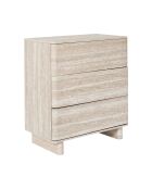 Commode à 3 tiroirs Pietra blanche et beige - 70x79x40 cm