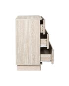 Commode à 3 tiroirs Pietra blanche et beige - 70x79x40 cm