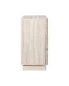Commode à 3 tiroirs Pietra blanche et beige - 70x79x40 cm