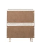 Commode à 3 tiroirs Pietra blanche et beige - 70x79x40 cm