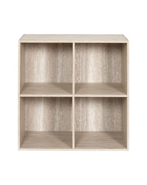 Contenitore modulare Pietra con 4 scomparti bianchi e beige - 66,6x65,6x31,8 cm