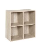 Contenitore modulare Pietra con 4 scomparti bianchi e beige - 66,6x65,6x31,8 cm