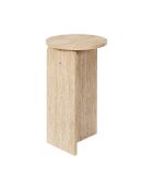 Table d’appoint Pietra blanche et beige - 30x50x30 cm
