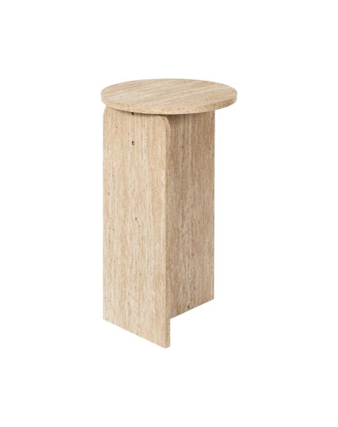 Table d’appoint Pietra blanche et beige - 30x50x30 cm