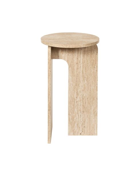 Table d’appoint Pietra blanche et beige - 30x50x30 cm