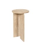 Table d’appoint Pietra blanche et beige - 30x50x30 cm
