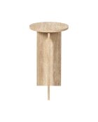 Table d’appoint Pietra blanche et beige - 30x50x30 cm