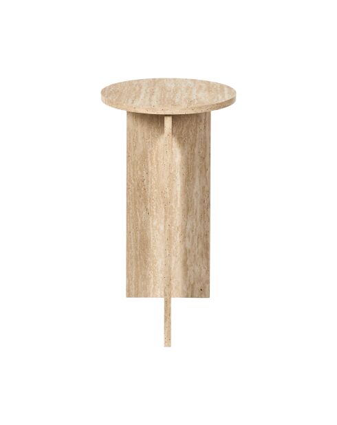 Table d’appoint Pietra blanche et beige - 30x50x30 cm