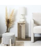 Table d’appoint Pietra blanche et beige - 30x50x30 cm